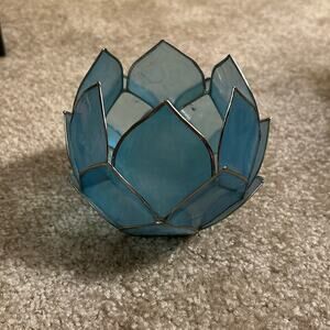 Blooming Lotus Capiz Shell Tea Light Holder Handcrafted Candle Holder